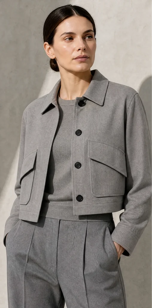 Folded Pocket Jacket, styled view